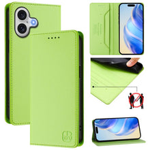 Load image into Gallery viewer, RC01 Dual-Folded Magnetic Suction RFID Leather Phone Case, For iPhone 17e / 16e, For iPhone 17 Pro Max, For iPhone 17 Pro, For iPhone 17, For iPhone Air, For iPhone 16 Pro Max