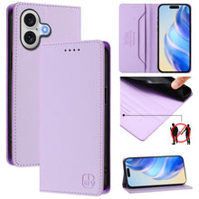 Load image into Gallery viewer, RC01 Dual-Folded Magnetic Suction RFID Leather Phone Case, For iPhone 17e / 16e, For iPhone 17 Pro Max, For iPhone 17 Pro, For iPhone 17, For iPhone Air, For iPhone 16 Pro Max