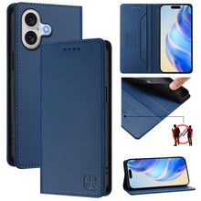 Load image into Gallery viewer, RC01 Dual-Folded Magnetic Suction RFID Leather Phone Case, For iPhone 17e / 16e, For iPhone 17 Pro Max, For iPhone 17 Pro, For iPhone 17, For iPhone Air, For iPhone 16 Pro Max