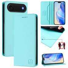 Load image into Gallery viewer, RC01 Dual-Folded Magnetic Suction RFID Leather Phone Case, For iPhone 17e / 16e, For iPhone 17 Pro Max, For iPhone 17 Pro, For iPhone 17, For iPhone Air, For iPhone 16 Pro Max