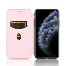 Load image into Gallery viewer, Carbon Fiber Texture Magnetic Horizontal Flip TPU + PC + PU Leather Case with Card Slot, For iPhone 11 Pro, For iPhone 6 / 6s, For iPhone 6 Plus / 6s Plus, For iPhone 11 Pro Max, For iPhone 11, For iPhone 12 mini, For iPhone 12 / 12 Pro                ...