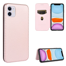 Load image into Gallery viewer, Carbon Fiber Texture Magnetic Horizontal Flip TPU + PC + PU Leather Case with Card Slot, For iPhone 11 Pro, For iPhone 6 / 6s, For iPhone 6 Plus / 6s Plus, For iPhone 11 Pro Max, For iPhone 11, For iPhone 12 mini, For iPhone 12 / 12 Pro                ...