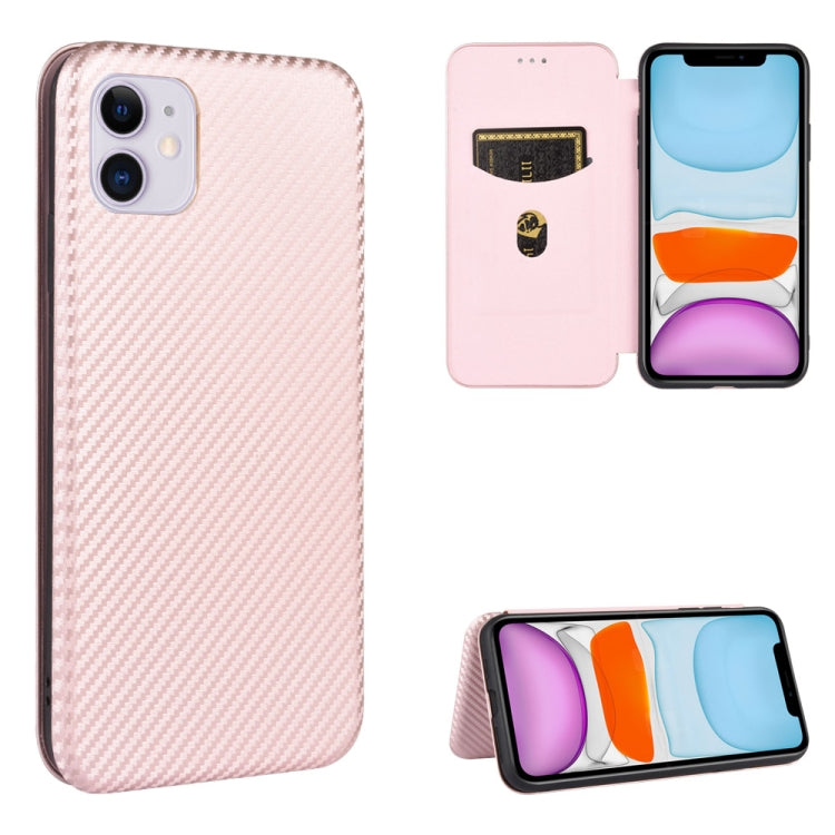 Carbon Fiber Texture Magnetic Horizontal Flip TPU + PC + PU Leather Case with Card Slot, For iPhone 11 Pro, For iPhone 6 / 6s, For iPhone 6 Plus / 6s Plus, For iPhone 11 Pro Max, For iPhone 11, For iPhone 12 mini, For iPhone 12 / 12 Pro                ...