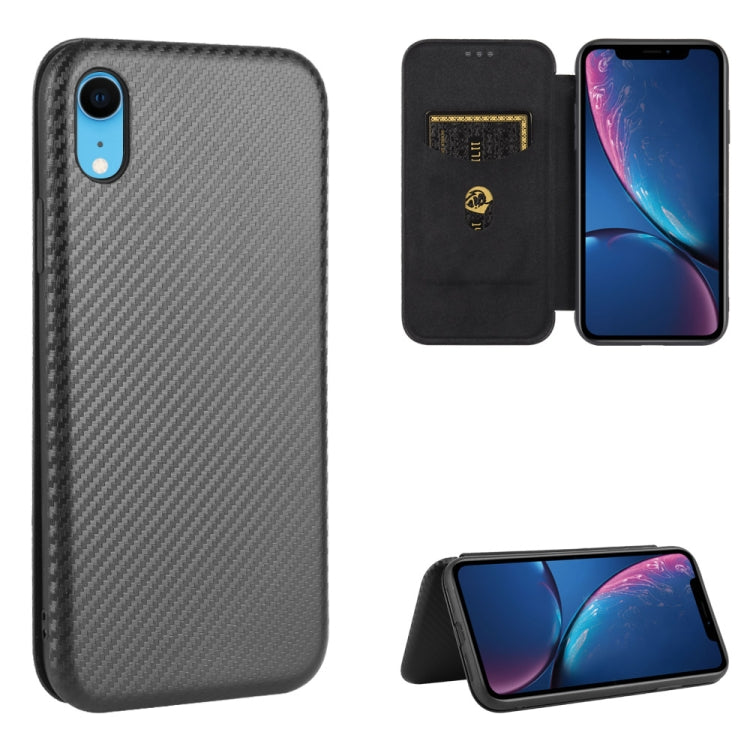 Carbon Fiber Texture Magnetic Horizontal Flip TPU + PC + PU Leather Case with Card Slot, For iPhone 7 Plus / 8 Plus, For iPhone XR, For iPhone XS Max, For iPhone X / XS