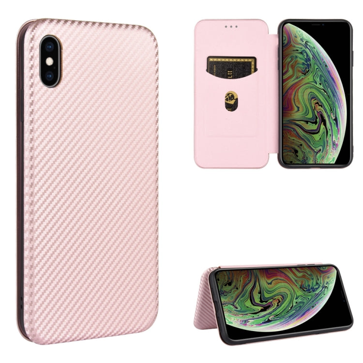 Carbon Fiber Texture Magnetic Horizontal Flip TPU + PC + PU Leather Case with Card Slot, For iPhone 7 Plus / 8 Plus, For iPhone XR, For iPhone XS Max, For iPhone X / XS