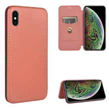 Load image into Gallery viewer, Carbon Fiber Texture Magnetic Horizontal Flip TPU + PC + PU Leather Case with Card Slot, For iPhone 7 Plus / 8 Plus, For iPhone XR, For iPhone XS Max, For iPhone X / XS