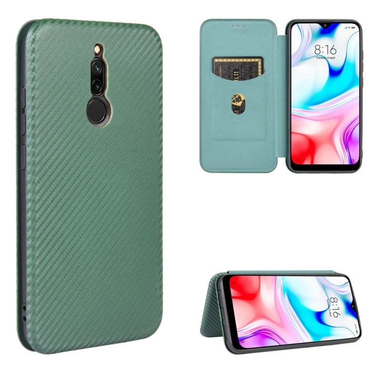 Carbon Fiber Texture Magnetic Horizontal Flip TPU + PC + PU Leather Case with Card Slot, For Xiaomi Redmi 9C, For Xiaomi Redmi 8A, For Xiaomi Redmi 8, For Xiaomi Redmi 9, For Xiaomi Redmi 9A, For Xiaomi Redmi 10X 5G, For Xiaomi Redmi K30 Pro           ...