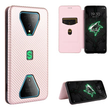 Load image into Gallery viewer, Carbon Fiber Texture Magnetic Horizontal Flip TPU + PC + PU Leather Case with Card Slot, For Xiaomi Black Shark 3, For Xiaomi Mi 10 Pro 5G