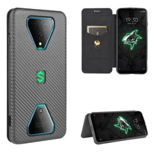 Load image into Gallery viewer, Carbon Fiber Texture Magnetic Horizontal Flip TPU + PC + PU Leather Case with Card Slot, For Xiaomi Black Shark 3, For Xiaomi Mi 10 Pro 5G