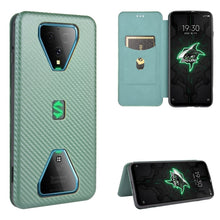 Load image into Gallery viewer, Carbon Fiber Texture Magnetic Horizontal Flip TPU + PC + PU Leather Case with Card Slot, For Xiaomi Black Shark 3, For Xiaomi Mi 10 Pro 5G