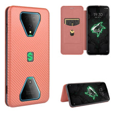 Load image into Gallery viewer, Carbon Fiber Texture Magnetic Horizontal Flip TPU + PC + PU Leather Case with Card Slot, For Xiaomi Black Shark 3, For Xiaomi Mi 10 Pro 5G
