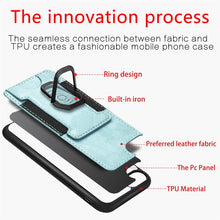 Load image into Gallery viewer, Magnetic Shockproof PU + TPU Case with Card Slot &amp; Ring Holder, For iPhone 6