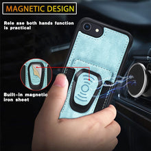 Load image into Gallery viewer, Magnetic Shockproof PU + TPU Case with Card Slot &amp; Ring Holder, For iPhone 6
