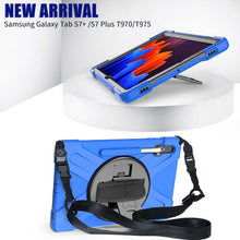 Load image into Gallery viewer, For Samsung Galaxy Tab S7 Plus Shockproof Colorful Silicone + PC Protective Case with Holder &amp; Shoulder Strap &amp; Hand Strap