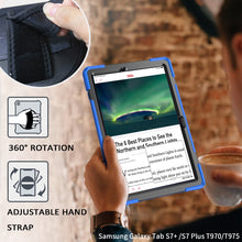 Load image into Gallery viewer, For Samsung Galaxy Tab S7 Plus Shockproof Colorful Silicone + PC Protective Case with Holder &amp; Shoulder Strap &amp; Hand Strap