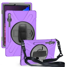 Load image into Gallery viewer, For Samsung Galaxy Tab S7 Plus Shockproof Colorful Silicone + PC Protective Case with Holder &amp; Shoulder Strap &amp; Hand Strap