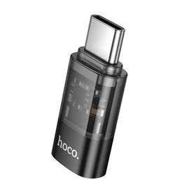 hoco UA36D USB-C / Type-C Male to 8 Pin Female OTG Transparent Adapter, USB-C / Type-C Male to 8 Pin Female