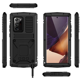 Shockproof Waterproof Dust-proof Metal + Silicone Protective Case with Holder