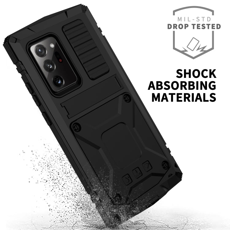 Shockproof Waterproof Dust-proof Metal + Silicone Protective Case with Holder