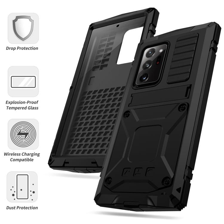 Shockproof Waterproof Dust-proof Metal + Silicone Protective Case with Holder