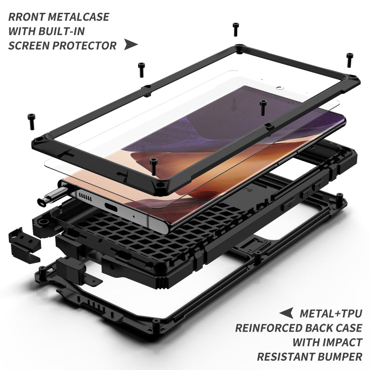 Shockproof Waterproof Dust-proof Metal + Silicone Protective Case with Holder