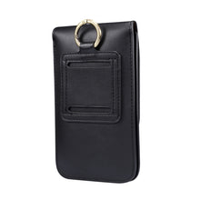 Load image into Gallery viewer, Lambskin Texture Men Phone Universal Double Lattice Waist Bag Leather Case