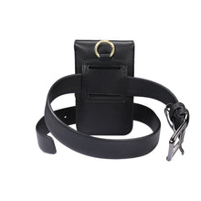 Load image into Gallery viewer, Lambskin Texture Men Phone Universal Double Lattice Waist Bag Leather Case