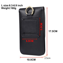 Load image into Gallery viewer, Lambskin Texture Men Phone Universal Double Lattice Waist Bag Leather Case
