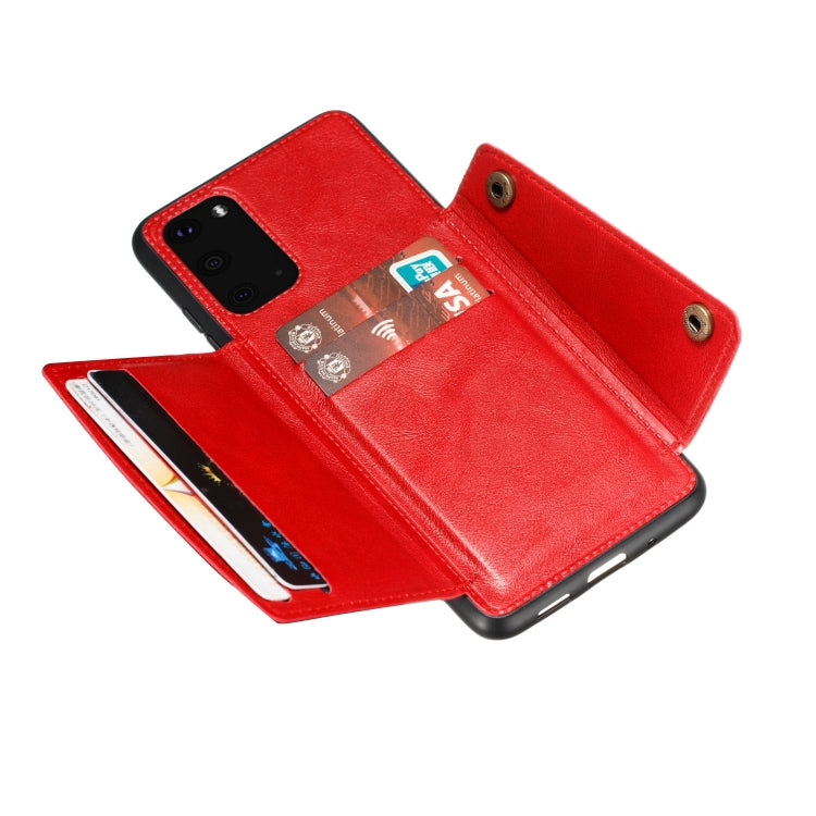 Double Buckle PU + TPU Shockproof Magnetic Protective Case with Card Slot & Holder