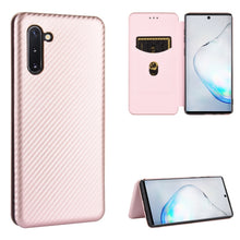 Load image into Gallery viewer, Carbon Fiber Texture Magnetic Horizontal Flip TPU + PC + PU Leather Case with Card Slot, For Samsung Galaxy Note10, For Samsung Galaxy Note10 Plus, For Samsung Galaxy Note20 Ultra, For Samsung Galaxy Note20, For Samsung Galaxy A21s