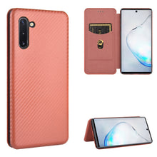 Load image into Gallery viewer, Carbon Fiber Texture Magnetic Horizontal Flip TPU + PC + PU Leather Case with Card Slot, For Samsung Galaxy Note10, For Samsung Galaxy Note10 Plus, For Samsung Galaxy Note20 Ultra, For Samsung Galaxy Note20, For Samsung Galaxy A21s