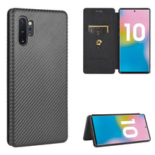 Load image into Gallery viewer, Carbon Fiber Texture Magnetic Horizontal Flip TPU + PC + PU Leather Case with Card Slot, For Samsung Galaxy Note10, For Samsung Galaxy Note10 Plus, For Samsung Galaxy Note20 Ultra, For Samsung Galaxy Note20, For Samsung Galaxy A21s