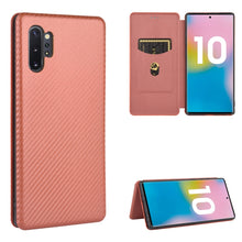 Load image into Gallery viewer, Carbon Fiber Texture Magnetic Horizontal Flip TPU + PC + PU Leather Case with Card Slot, For Samsung Galaxy Note10, For Samsung Galaxy Note10 Plus, For Samsung Galaxy Note20 Ultra, For Samsung Galaxy Note20, For Samsung Galaxy A21s