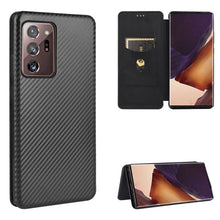 Load image into Gallery viewer, Carbon Fiber Texture Magnetic Horizontal Flip TPU + PC + PU Leather Case with Card Slot, For Samsung Galaxy Note10, For Samsung Galaxy Note10 Plus, For Samsung Galaxy Note20 Ultra, For Samsung Galaxy Note20, For Samsung Galaxy A21s