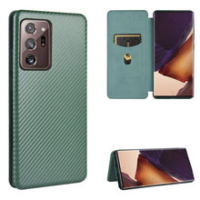 Load image into Gallery viewer, Carbon Fiber Texture Magnetic Horizontal Flip TPU + PC + PU Leather Case with Card Slot, For Samsung Galaxy Note10, For Samsung Galaxy Note10 Plus, For Samsung Galaxy Note20 Ultra, For Samsung Galaxy Note20, For Samsung Galaxy A21s