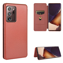 Load image into Gallery viewer, Carbon Fiber Texture Magnetic Horizontal Flip TPU + PC + PU Leather Case with Card Slot, For Samsung Galaxy Note10, For Samsung Galaxy Note10 Plus, For Samsung Galaxy Note20 Ultra, For Samsung Galaxy Note20, For Samsung Galaxy A21s