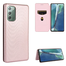 Load image into Gallery viewer, Carbon Fiber Texture Magnetic Horizontal Flip TPU + PC + PU Leather Case with Card Slot, For Samsung Galaxy Note10, For Samsung Galaxy Note10 Plus, For Samsung Galaxy Note20 Ultra, For Samsung Galaxy Note20, For Samsung Galaxy A21s