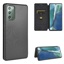 Load image into Gallery viewer, Carbon Fiber Texture Magnetic Horizontal Flip TPU + PC + PU Leather Case with Card Slot, For Samsung Galaxy Note10, For Samsung Galaxy Note10 Plus, For Samsung Galaxy Note20 Ultra, For Samsung Galaxy Note20, For Samsung Galaxy A21s