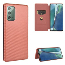 Load image into Gallery viewer, Carbon Fiber Texture Magnetic Horizontal Flip TPU + PC + PU Leather Case with Card Slot, For Samsung Galaxy Note10, For Samsung Galaxy Note10 Plus, For Samsung Galaxy Note20 Ultra, For Samsung Galaxy Note20, For Samsung Galaxy A21s