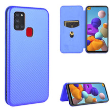 Load image into Gallery viewer, Carbon Fiber Texture Magnetic Horizontal Flip TPU + PC + PU Leather Case with Card Slot, For Samsung Galaxy Note10, For Samsung Galaxy Note10 Plus, For Samsung Galaxy Note20 Ultra, For Samsung Galaxy Note20, For Samsung Galaxy A21s