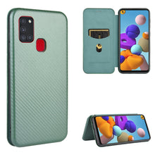 Load image into Gallery viewer, Carbon Fiber Texture Magnetic Horizontal Flip TPU + PC + PU Leather Case with Card Slot, For Samsung Galaxy Note10, For Samsung Galaxy Note10 Plus, For Samsung Galaxy Note20 Ultra, For Samsung Galaxy Note20, For Samsung Galaxy A21s