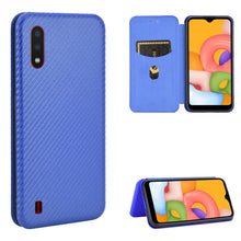 Load image into Gallery viewer, Carbon Fiber Texture Magnetic Horizontal Flip TPU + PC + PU Leather Case with Rope &amp; Card Slot, For Samsung Galaxy A01, For Samsung Galaxy A7(2018) / A750, For Samsung Galaxy A20s, For Samsung Galaxy A21(Eurasian Version), For Samsung Galaxy A31       ...