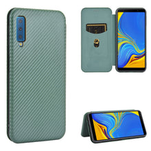 Load image into Gallery viewer, Carbon Fiber Texture Magnetic Horizontal Flip TPU + PC + PU Leather Case with Rope &amp; Card Slot, For Samsung Galaxy A01, For Samsung Galaxy A7(2018) / A750, For Samsung Galaxy A20s, For Samsung Galaxy A21(Eurasian Version), For Samsung Galaxy A31       ...