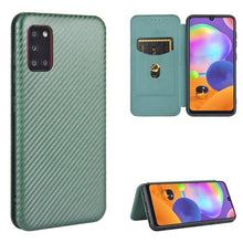 Load image into Gallery viewer, Carbon Fiber Texture Magnetic Horizontal Flip TPU + PC + PU Leather Case with Rope &amp; Card Slot, For Samsung Galaxy A01, For Samsung Galaxy A7(2018) / A750, For Samsung Galaxy A20s, For Samsung Galaxy A21(Eurasian Version), For Samsung Galaxy A31       ...