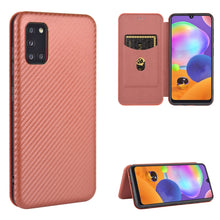 Load image into Gallery viewer, Carbon Fiber Texture Magnetic Horizontal Flip TPU + PC + PU Leather Case with Rope &amp; Card Slot, For Samsung Galaxy A01, For Samsung Galaxy A7(2018) / A750, For Samsung Galaxy A20s, For Samsung Galaxy A21(Eurasian Version), For Samsung Galaxy A31       ...
