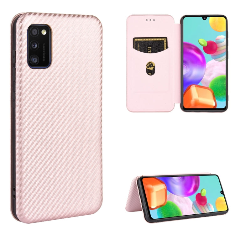 Carbon Fiber Texture Magnetic Horizontal Flip TPU + PC + PU Leather Case with Rope & Card Slot, For Samsung Galaxy A01, For Samsung Galaxy A7(2018) / A750, For Samsung Galaxy A20s, For Samsung Galaxy A21(Eurasian Version), For Samsung Galaxy A31       ...
