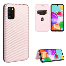 Load image into Gallery viewer, Carbon Fiber Texture Magnetic Horizontal Flip TPU + PC + PU Leather Case with Rope &amp; Card Slot, For Samsung Galaxy A01, For Samsung Galaxy A7(2018) / A750, For Samsung Galaxy A20s, For Samsung Galaxy A21(Eurasian Version), For Samsung Galaxy A31       ...