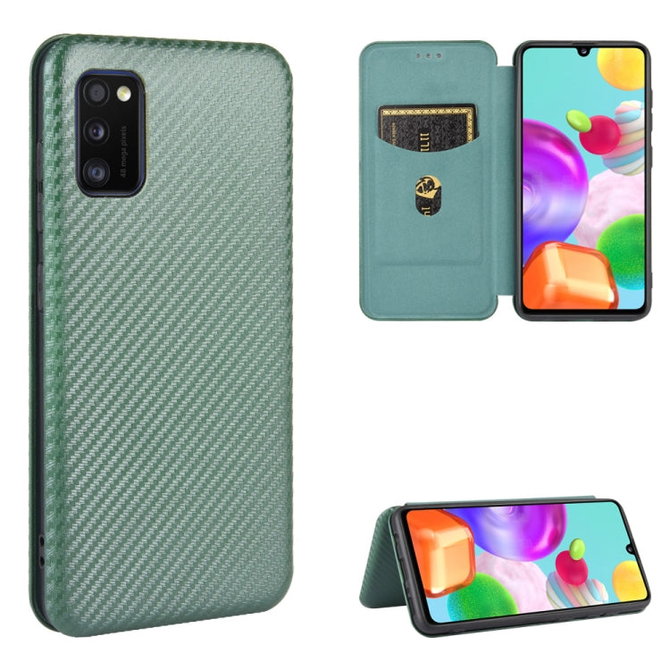 Carbon Fiber Texture Magnetic Horizontal Flip TPU + PC + PU Leather Case with Rope & Card Slot, For Samsung Galaxy A01, For Samsung Galaxy A7(2018) / A750, For Samsung Galaxy A20s, For Samsung Galaxy A21(Eurasian Version), For Samsung Galaxy A31       ...