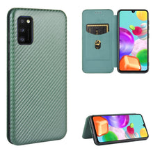 Load image into Gallery viewer, Carbon Fiber Texture Magnetic Horizontal Flip TPU + PC + PU Leather Case with Rope &amp; Card Slot, For Samsung Galaxy A01, For Samsung Galaxy A7(2018) / A750, For Samsung Galaxy A20s, For Samsung Galaxy A21(Eurasian Version), For Samsung Galaxy A31       ...