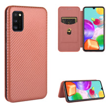 Load image into Gallery viewer, Carbon Fiber Texture Magnetic Horizontal Flip TPU + PC + PU Leather Case with Rope &amp; Card Slot, For Samsung Galaxy A01, For Samsung Galaxy A7(2018) / A750, For Samsung Galaxy A20s, For Samsung Galaxy A21(Eurasian Version), For Samsung Galaxy A31       ...